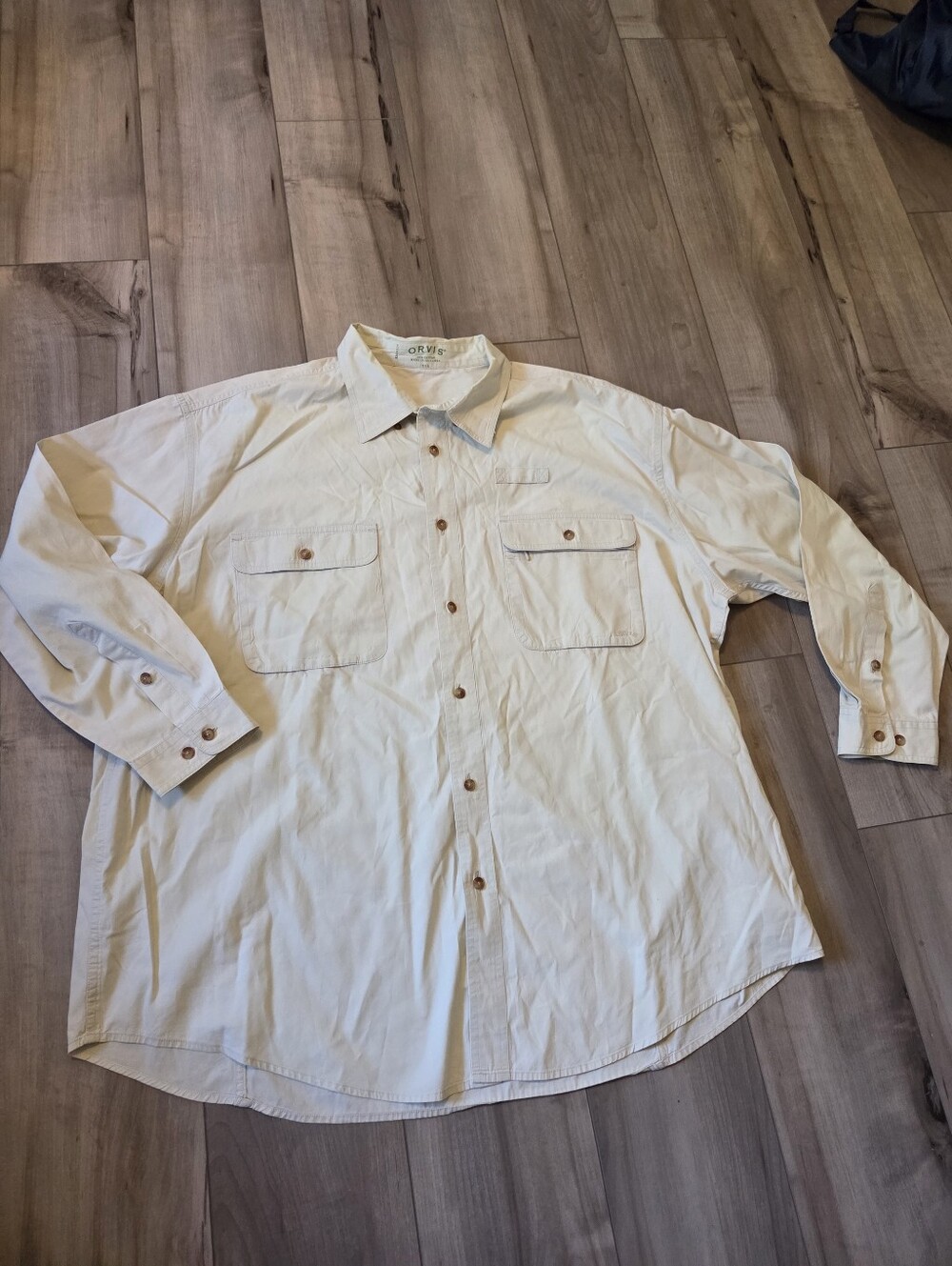Orvis Cream Long-Sleeve Button-Down Shirt
